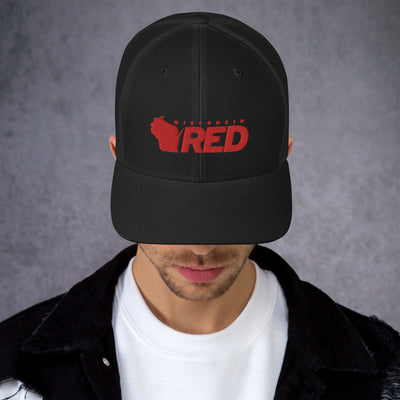 Wisconsin RED Logo Trucker Cap