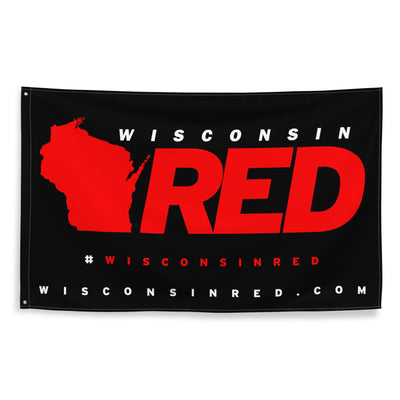 Wisconsin Red Logo Flag