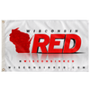 Wisconsin RED Logo Flag (White, Full Effects)