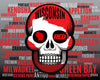 Wisconsin Skull Poster
