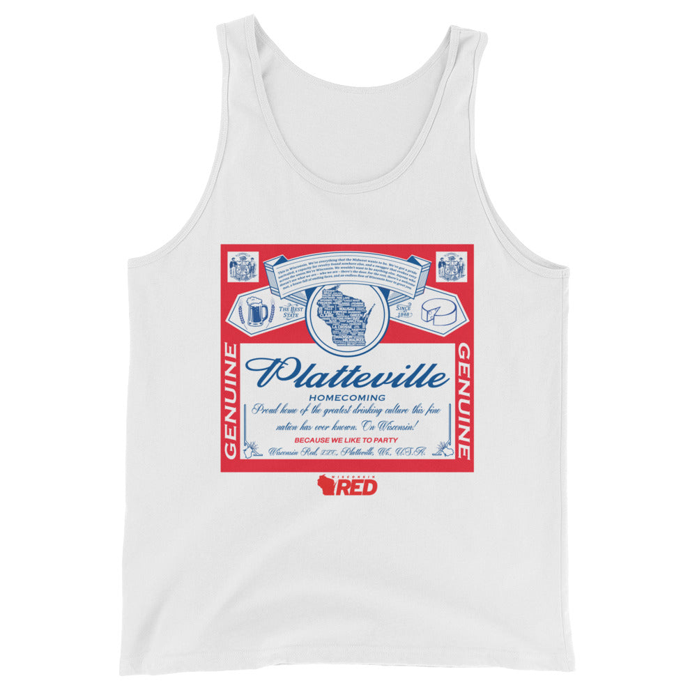 Platteville: Homecoming - King of Parties Tank Top