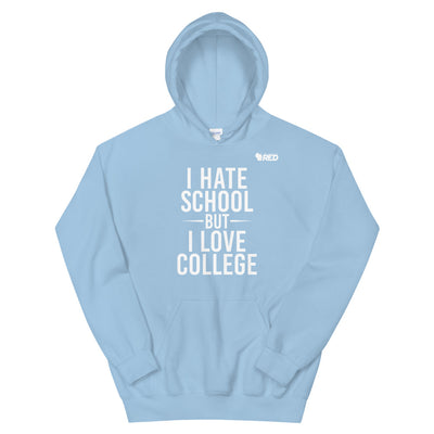 Hate School But Love College Hoodie - Wisconsin Red