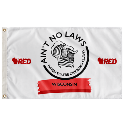 "Ain't No Laws" Wisco Wave Flag (RED)