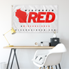 Wisconsin RED Logo Flag (White, Solid)